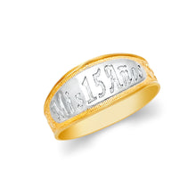 Ioka Jewelry - 14K Two Tone Solid Gold 15 Years Quinceanera Birthday Ring