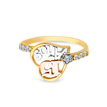 Ioka Jewelry - 14K Tri Color Solid Gold 15 Anos Quinceanera Birthday Cubic Zirconia CZ Heart Ring