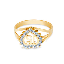 Ioka Jewelry - 14K Yellow Solid Gold 15 Years Quinceanera Birthday Cubic Zirconia CZ Ring