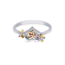 Ioka Jewelry - 14K Two Tone Solid Gold 15 Years Quinceanera Birthday Cubic Zirconia CZ Ring