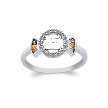 Ioka Jewelry - 14K White Solid Gold 15 Years Quinceanera Birthday Cubic Zirconia CZ Round Ring
