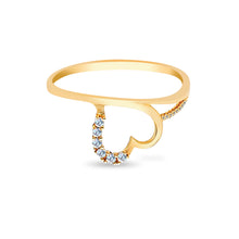 Ioka Jewelry - 14K Yellow Solid Gold Heart Fancy Cubic Zirconia CZ Ring