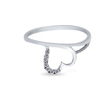 Ioka Jewelry - 14K Yellow Solid Gold Heart Fancy Cubic Zirconia CZ Ring