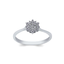 Ioka Jewelry - 14K White Solid Gold Fancy Cubic Zirconia CZ Ring