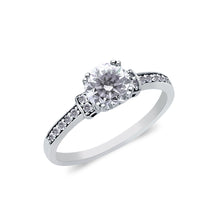Ioka Jewelry - 14K White Solid Gold 1.25 Ct. Round Cut Cubic Zirconia CZ Wedding Engagement Ring
