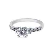 Ioka Jewelry - 14K White Solid Gold 1.25 Ct. Round Cut Cubic Zirconia CZ Wedding Engagement Ring
