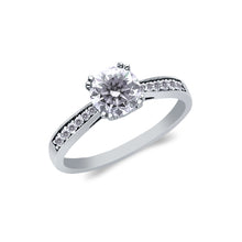 Ioka Jewelry - 14K White Solid Gold 1.25 Ct. Round Cut Cubic Zirconia CZ Wedding Engagement Ring