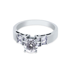 Ioka Jewelry - 14K White Solid Gold 1 Ct. Round Cut Cubic Zirconia CZ Wedding Engagement Ring