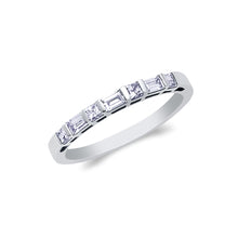 Ioka Jewelry - 14K White Solid Gold Cubic Zirconia CZ Women's Wedding Band