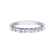 Ioka Jewelry - 14K White Solid Gold Cubic Zirconia CZ Women's Wedding Band