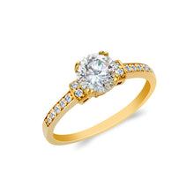 Ioka Jewelry - 14K Solid Gold 1.25 Ct. Round Cut Cubic Zirconia CZ Wedding Engagement Ring