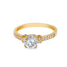 Ioka Jewelry - 14K Solid Gold 1.25 Ct. Round Cut Cubic Zirconia CZ Wedding Engagement Ring