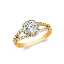 Ioka Jewelry - 14K Yellow or White Solid Gold 1. 25 Ct. Round Cut Cubic Zirconia CZ Wedding Engagement Ring