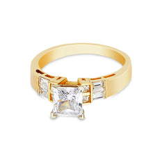 Ioka Jewelry - 14K Solid Gold 1 Ct. Princess Cut Cubic Zirconia CZ Wedding Engagement Ring