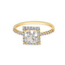 Ioka Jewelry - 14K Yellow Or White Solid Gold 1.25 Ct. Princess Cut Solitaire Cubic Zirconia CZ Wedding Engagement Ring