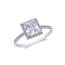 Ioka Jewelry - 14K White Solid Gold 1.25 Ct. Princess Cut Solitaire Cubic Zirconia CZ Wedding Engagement Ring