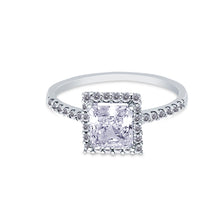 Ioka Jewelry - 14K White Solid Gold 1.25 Ct. Princess Cut Solitaire Cubic Zirconia CZ Wedding Engagement Ring