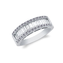Ioka Jewelry - 14K White Solid Gold Cubic Zirconia CZ Women's Wedding Band