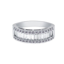 Ioka Jewelry - 14K White Solid Gold Cubic Zirconia CZ Women's Wedding Band