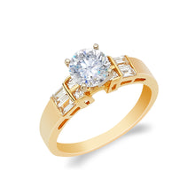 Ioka Jewelry - 14K Solid Gold 1 Ct. Round Cut Cubic Zirconia CZ Wedding Engagement Ring