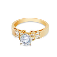 Ioka Jewelry - 14K Solid Gold 1 Ct. Round Cut Cubic Zirconia CZ Wedding Engagement Ring
