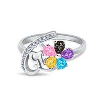 Ioka Jewelry - 14K White Solid Gold 15 Years Quinceanera Colorful Flower Birthday Cubic Zirconia CZ Ring