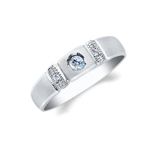 Ioka Jewelry - 14K White Solid Gold Cubic Zirconia CZ Men's Wedding Band