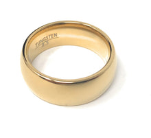 Ioka Jewelry - Tungsten Yellow Polished 8MM Engagement Wedding Ring Band - Unisex