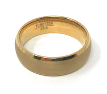Ioka Jewelry - Tungsten Brushed Yellow 8MM Engagement Wedding Ring Band - Unisex
