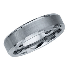 Ioka Jewelry - Tungsten Beveled Brushed 6MM Engagement Wedding Ring Band - Unisex