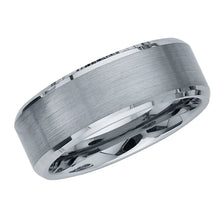 Ioka Jewelry - Tungsten Beveled Brushed 8MM Engagement Wedding Ring Band - Unisex