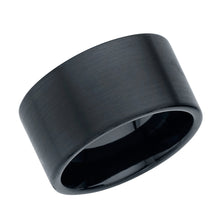 Ioka Jewelry - Tungsten Matte Black 12MM Engagement Wedding Ring Band - Unisex